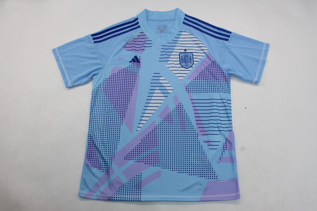 AAA Quality Spain 2024 Euro GK Blue Soccer Jersey